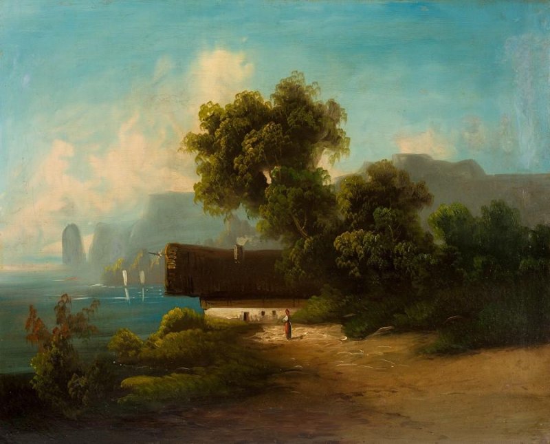 Kirhig Alois, Romantická krajina, 2 pol. 19. století, olej na plátně 